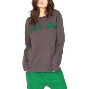 Sandrine Rose x Free People Medium LOVE ME Gray Sweatshirt MSRP $165